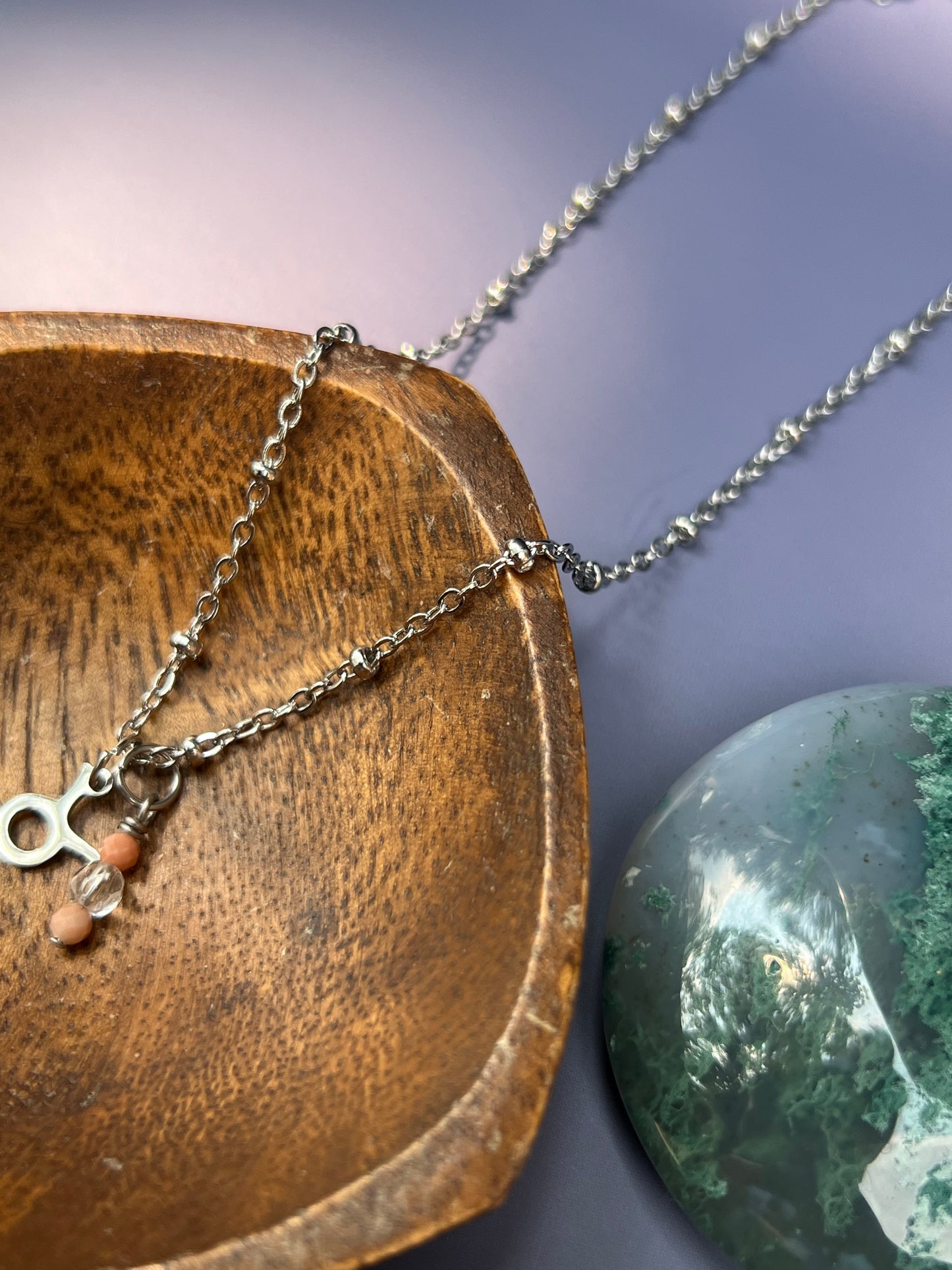 Taurus - Zodiac Sign Gemstone Silver Necklace