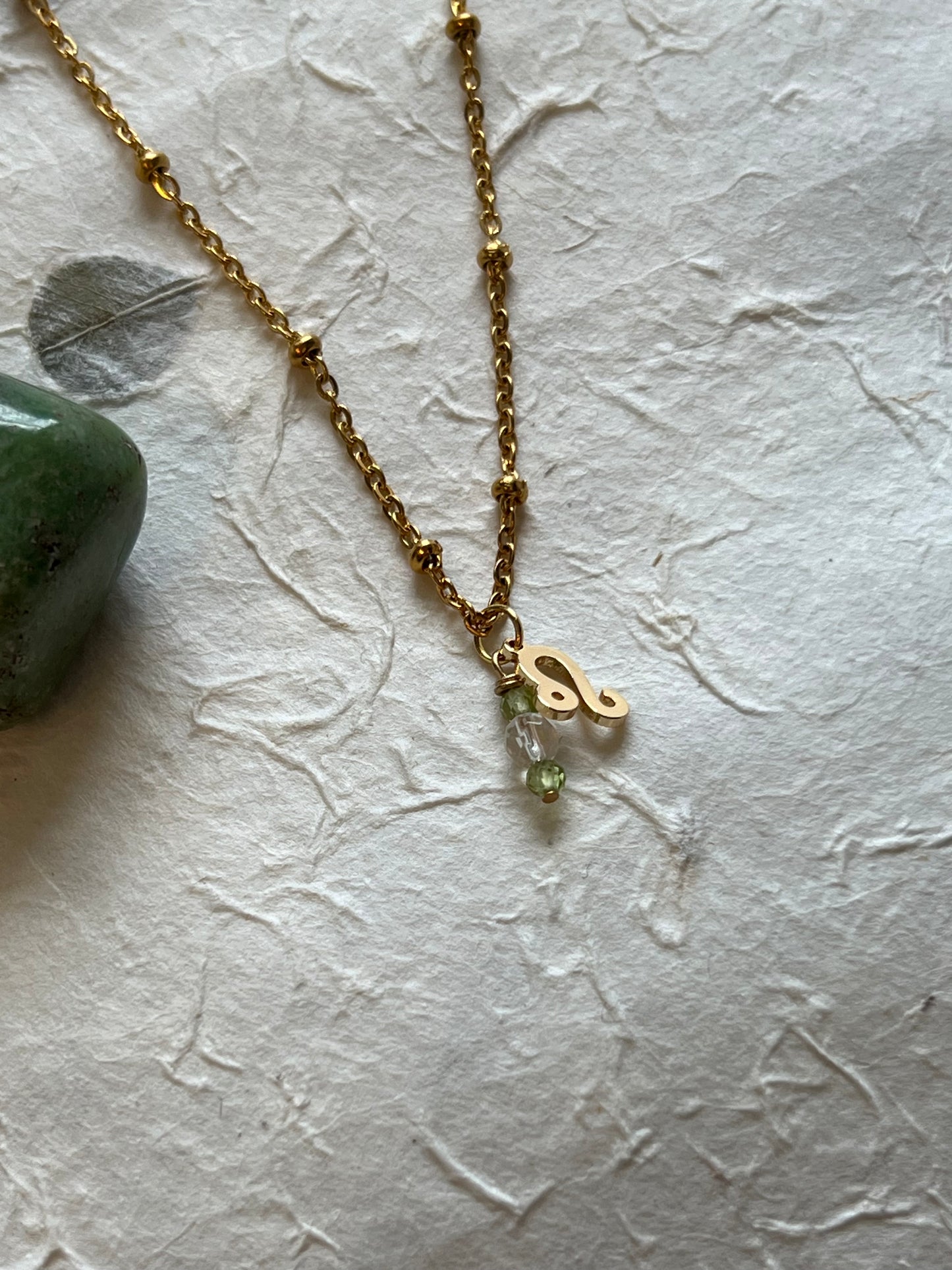 Leo - Zodiac Sign Gemstone Gold Necklace