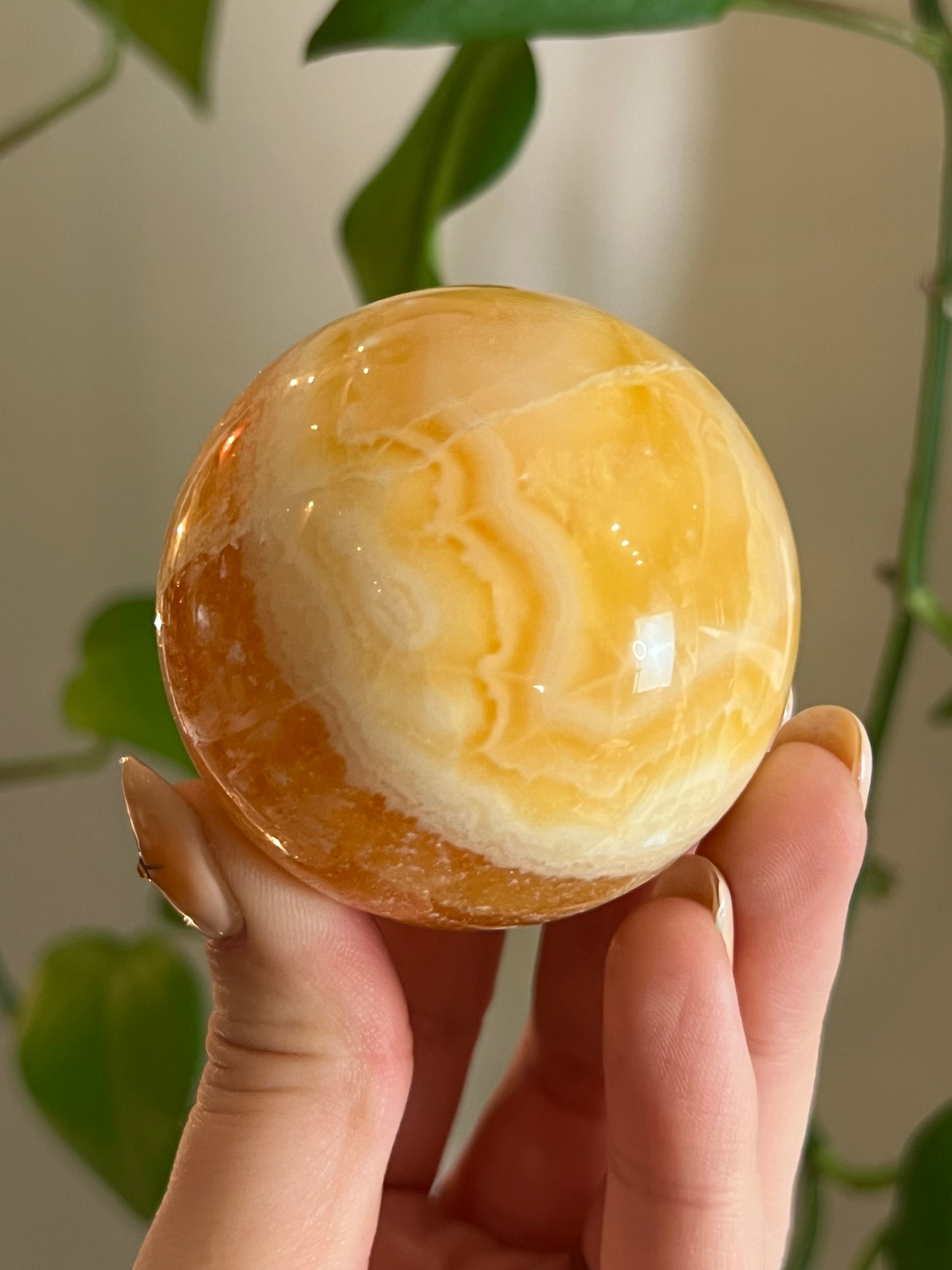 Orange Calcite Sphere M