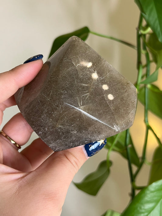 Smoky Golden Rutile Quartz Gusher