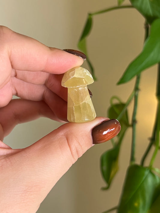 Lemon Calcite Small Mushroom