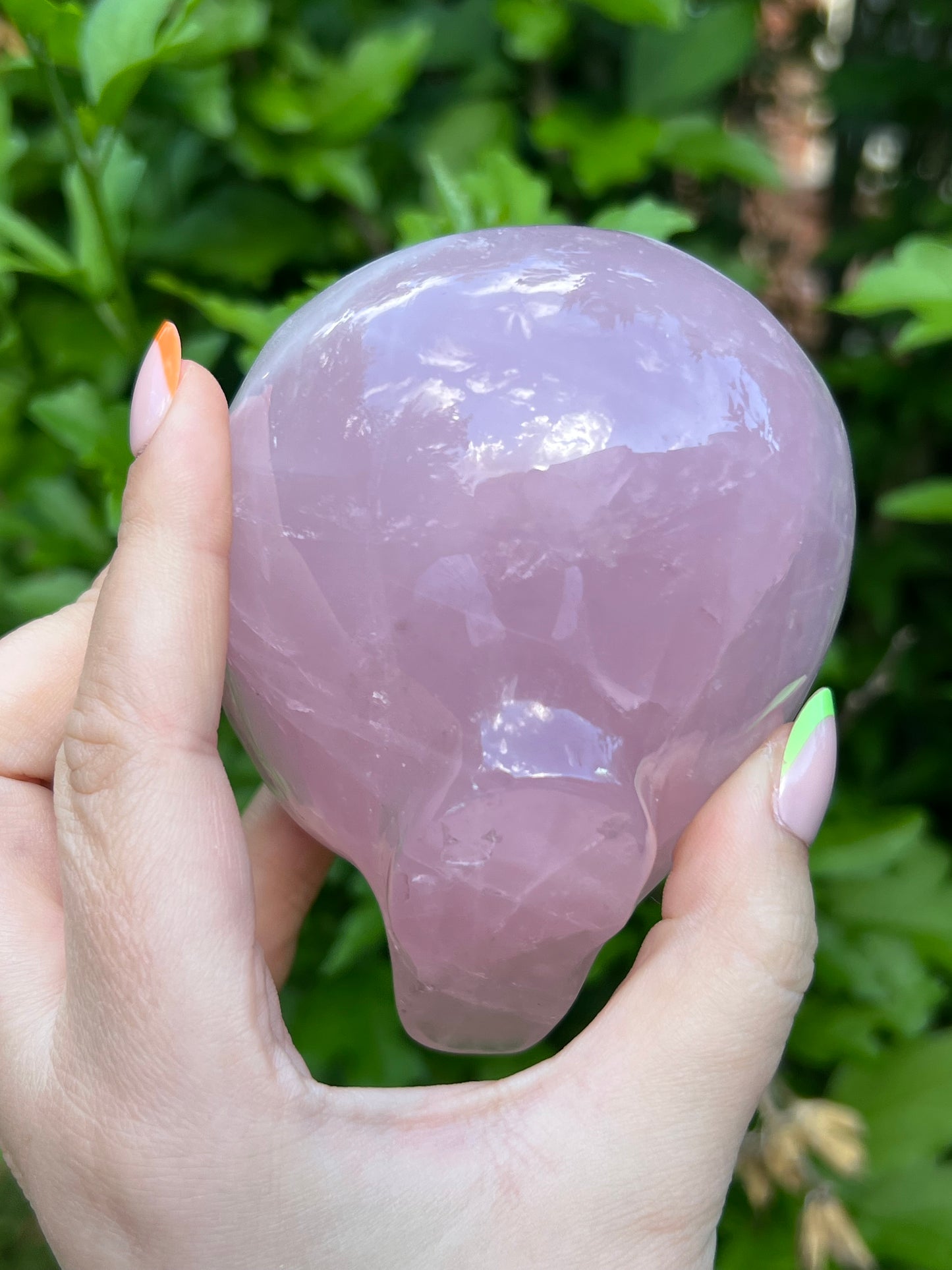 Rose Quartz Alien with Flashy Labradorite Eyes