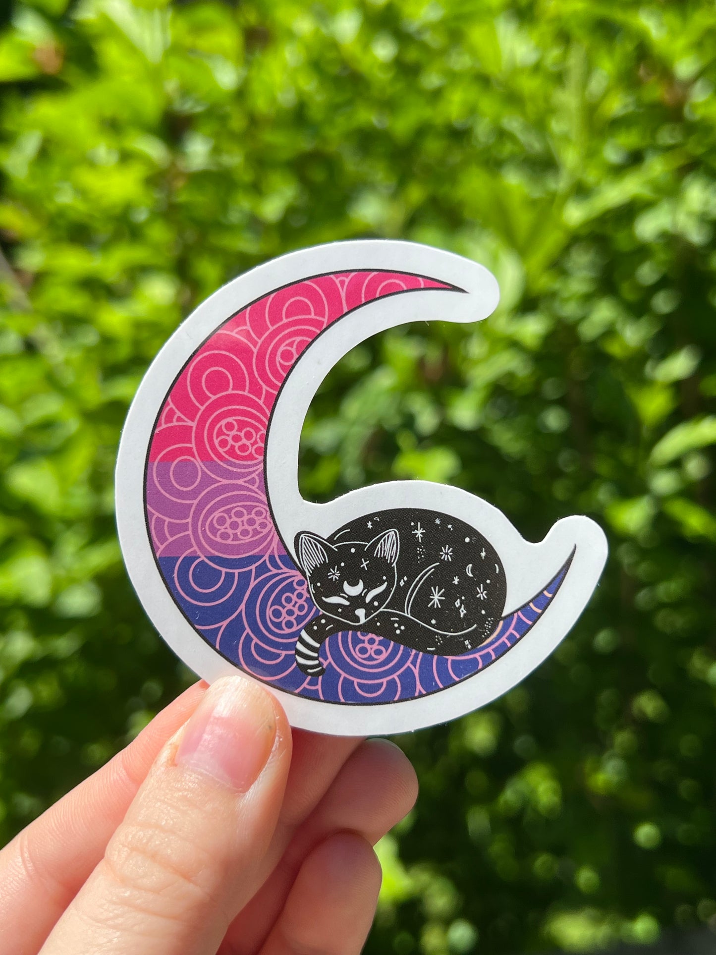 Bisexual Moon Cat Sticker