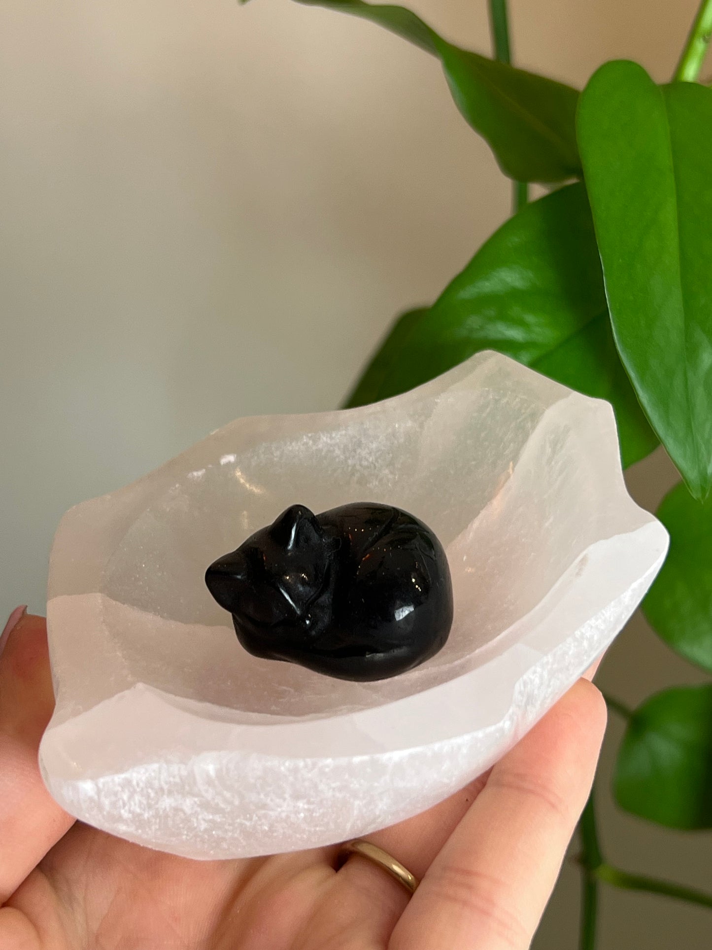 Selenite Satin Spar Leaf Bowl