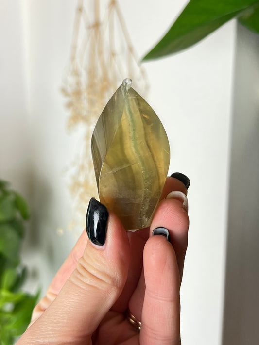 Yellow Fluorite Small Flame