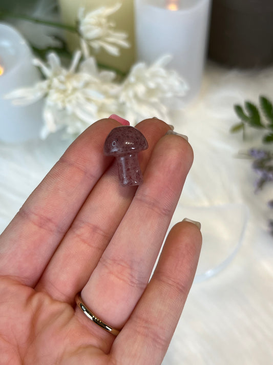 Strawberry Quartz Mini Mushroom