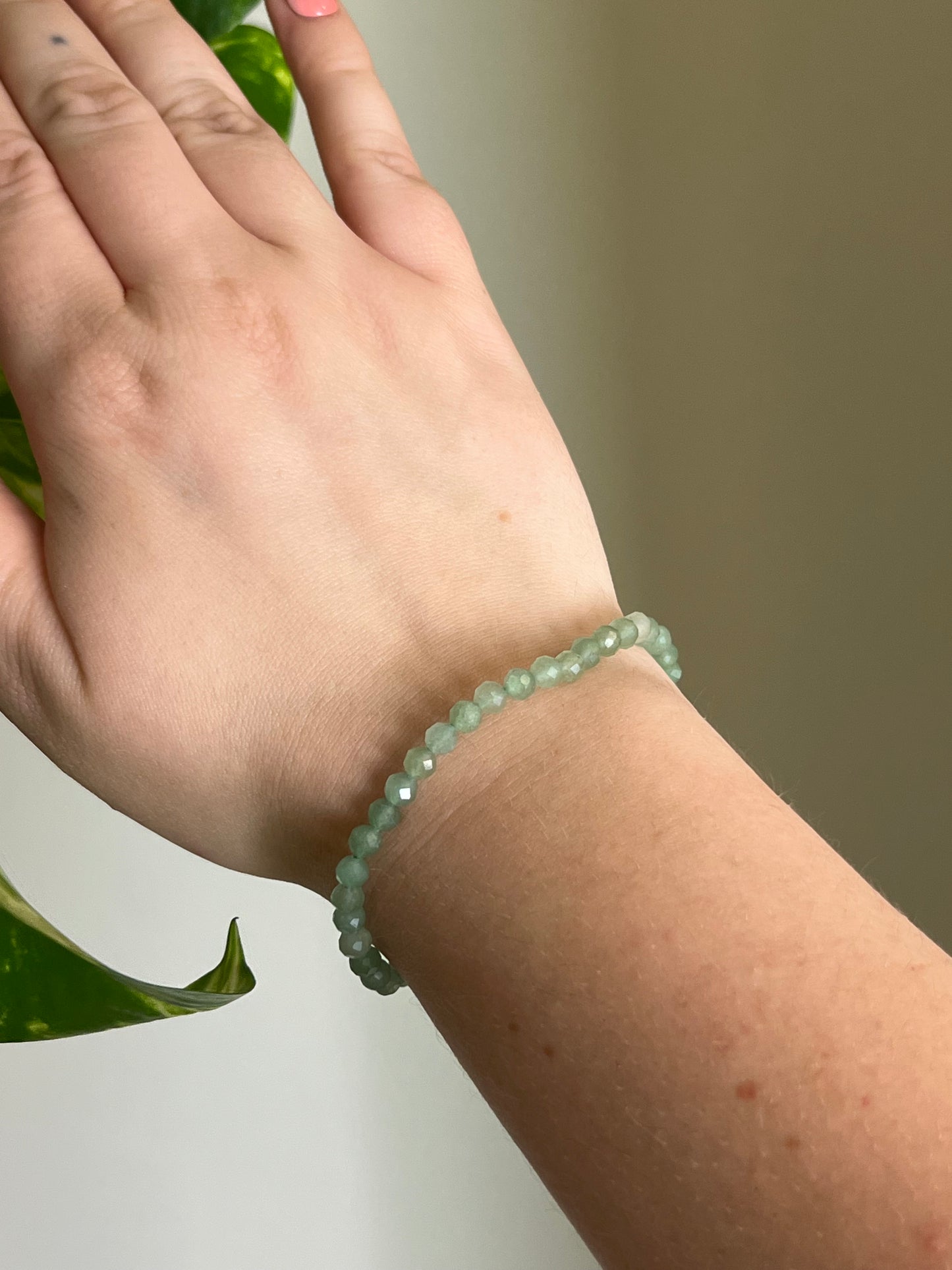 4mm Green Aventurine Faceted Bracelet