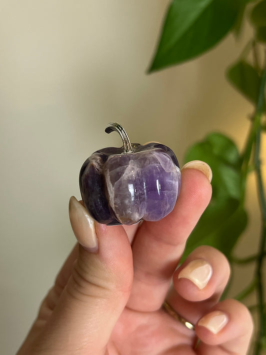 Amethyst Pumpkin Silver Stem