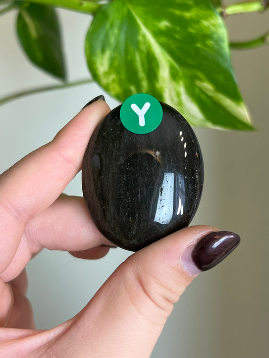 Gold Sheen Obsidian Small Palm Stone - Y