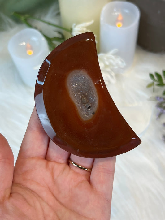 Carnelian Druzy Moon K