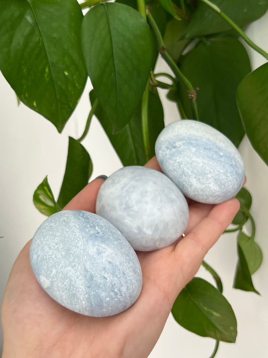 Blue Calcite Palm Stone