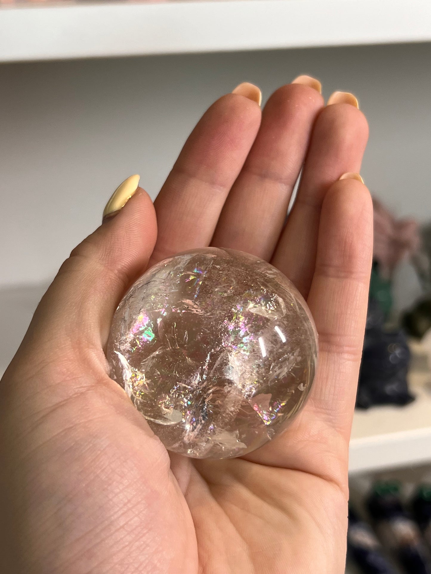 AAA Quality Rainbow Flash Clear Quartz Sphere