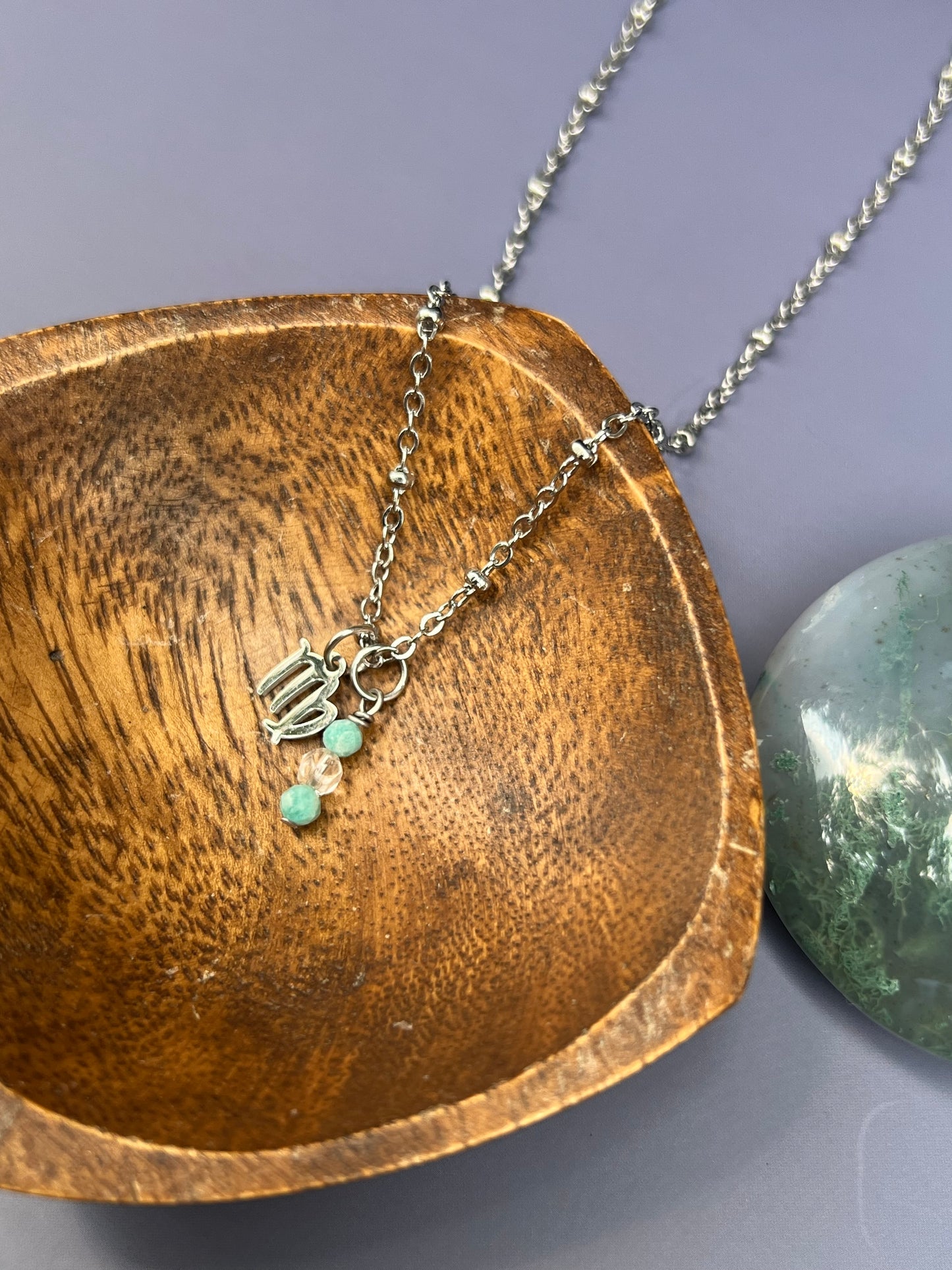 Virgo - Zodiac Sign Gemstone Silver Necklace