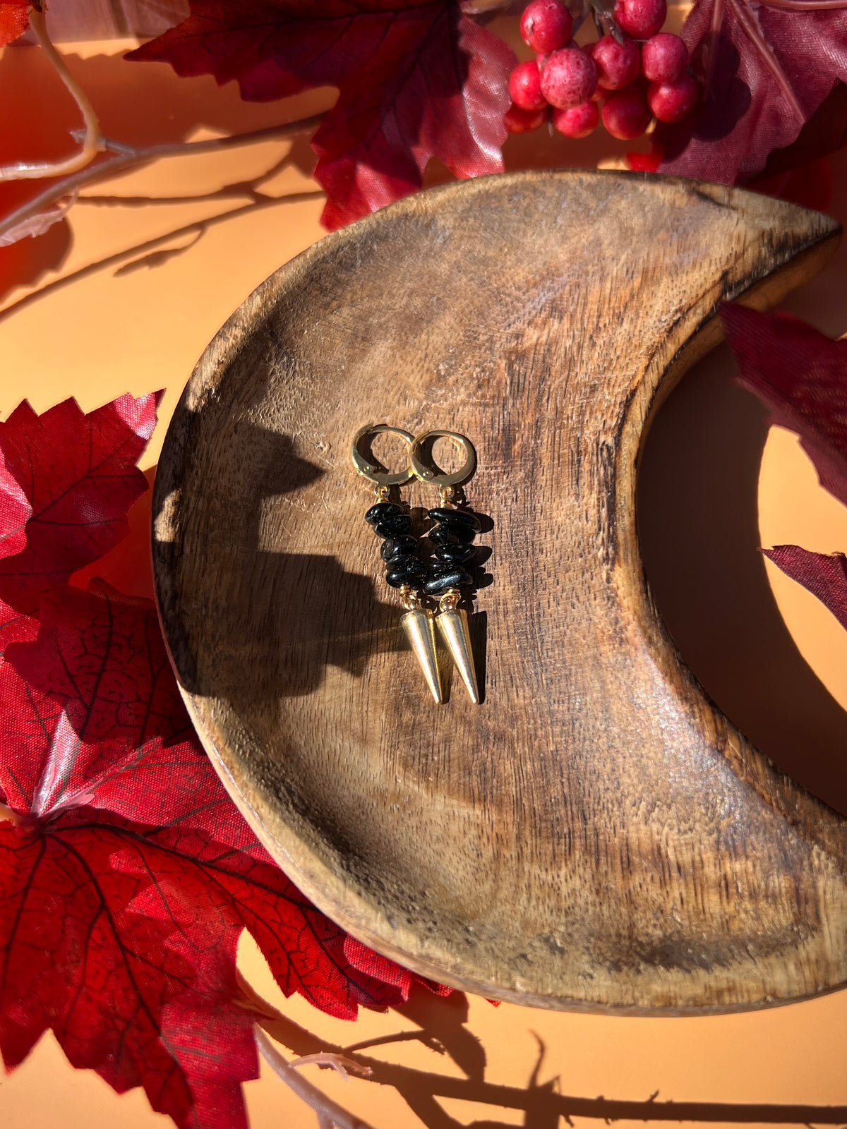 Protection Tourmaline Gold Earrings