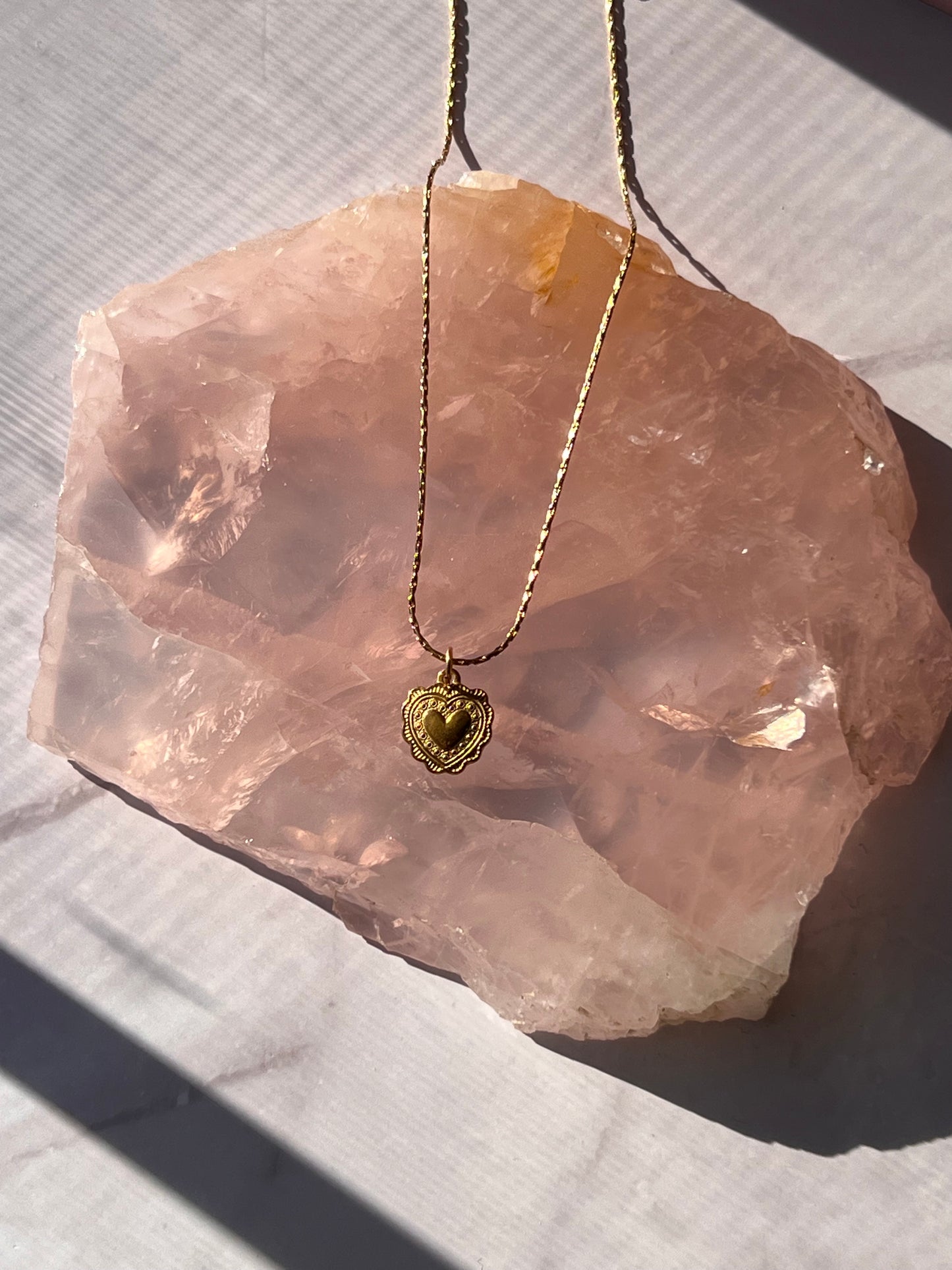 Vintage Gold Heart Necklace