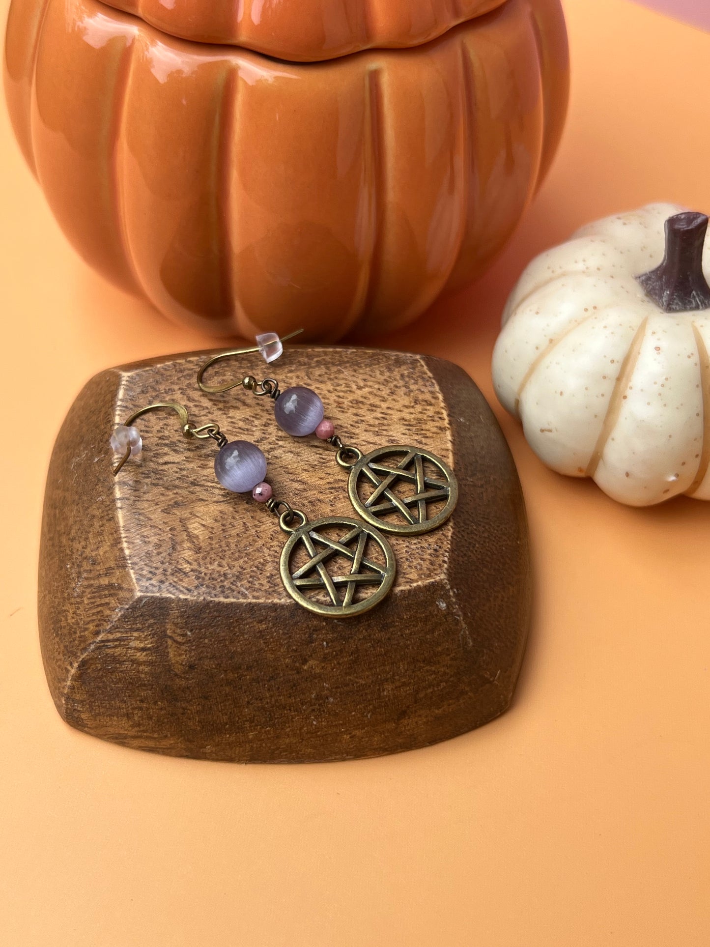 Lavender Pentacle of Life Earrings