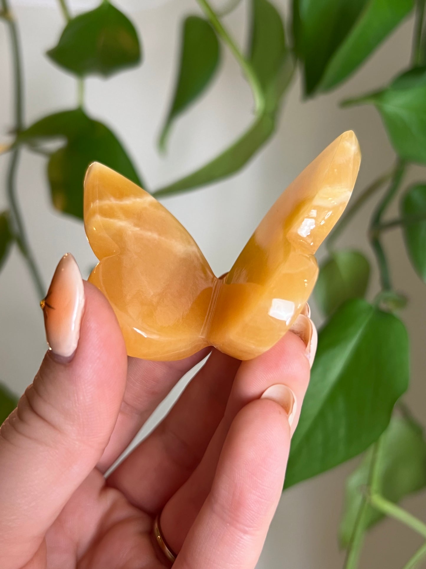 Orange Calcite 3D Butterfly