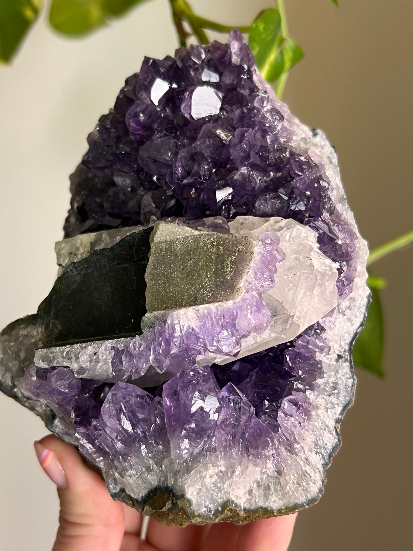 Amethyst and Calcite Cluster