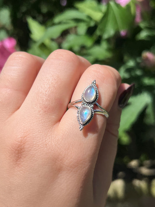 Moonstone Sterling Silver Ring | Size 10