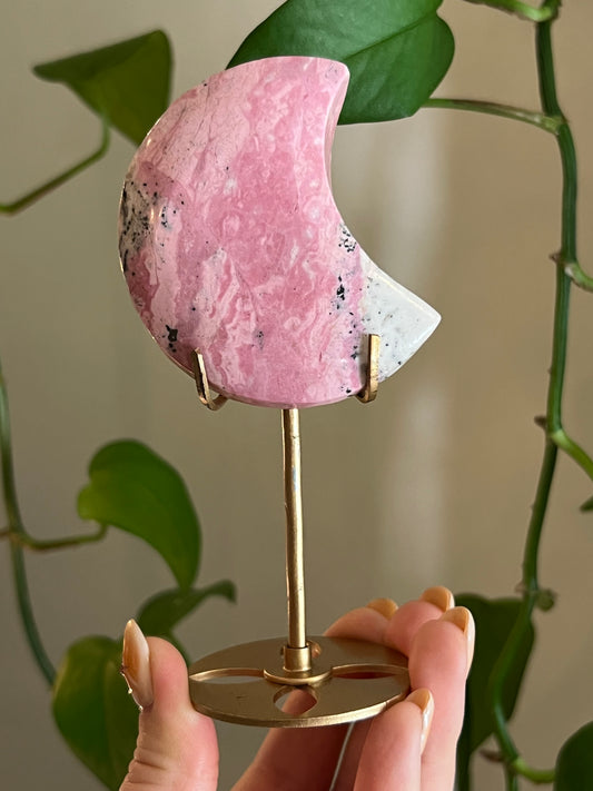 Peruvian Rhodonite Moon Stand - B