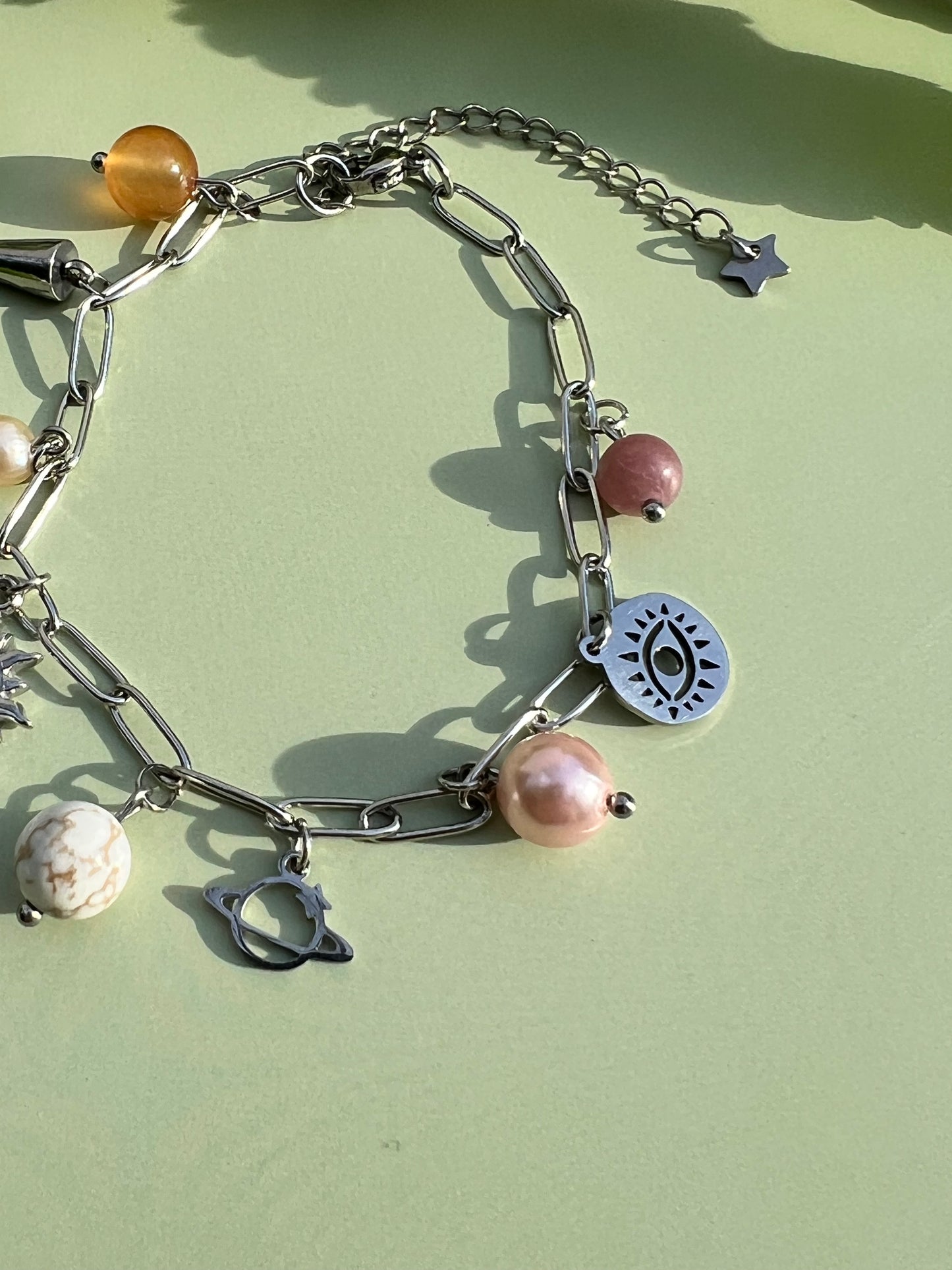 Celestial Lesbian Flag Inspired Charm Bracelet