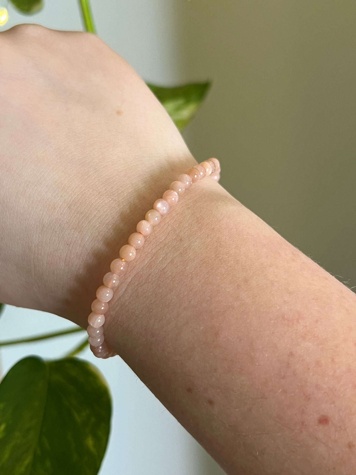 4mm Peach Moonstone Bracelet