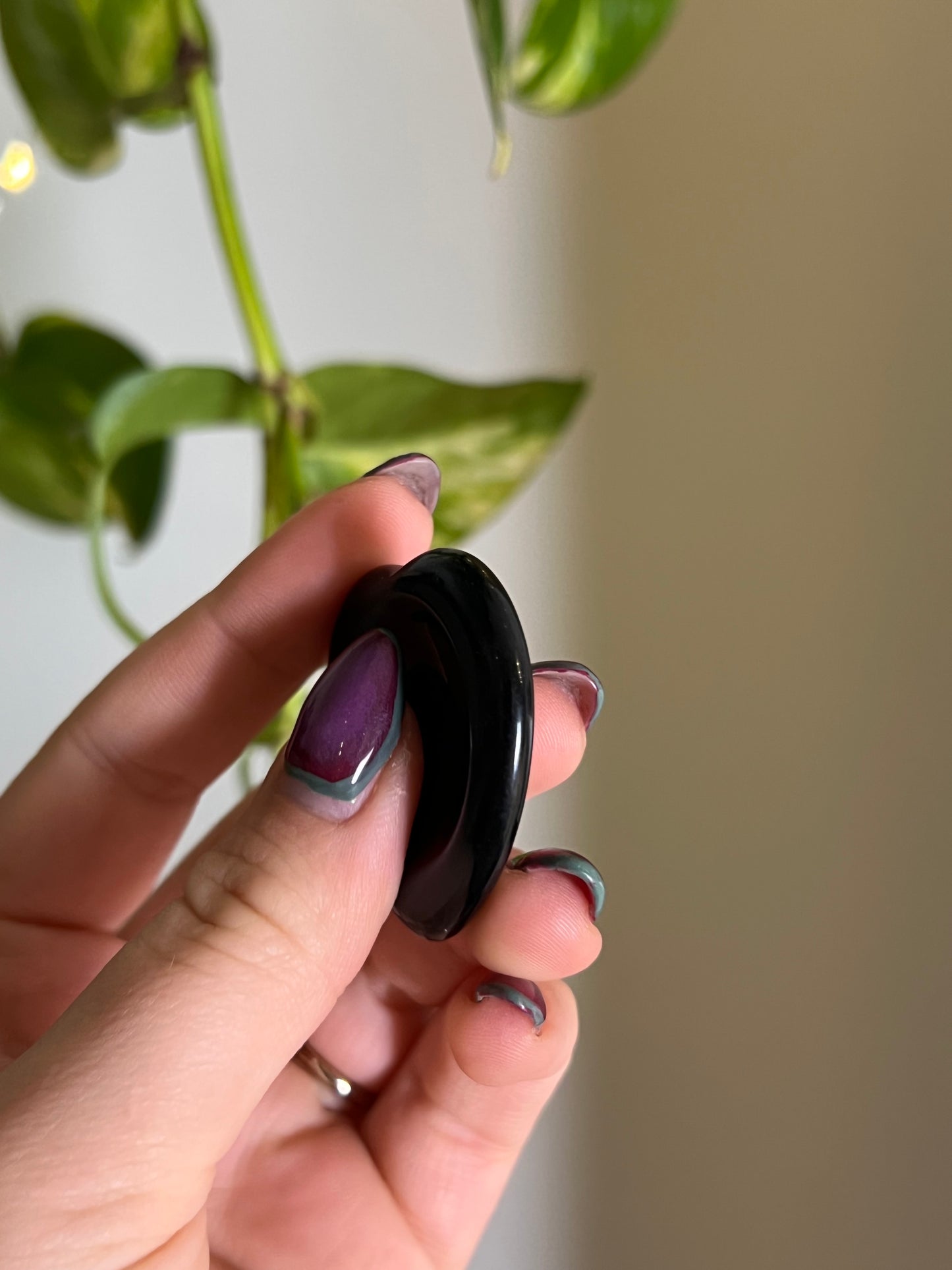 Black Obsidian Heart Worry Stone