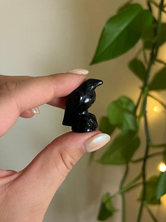 Black Obsidian Small Raven