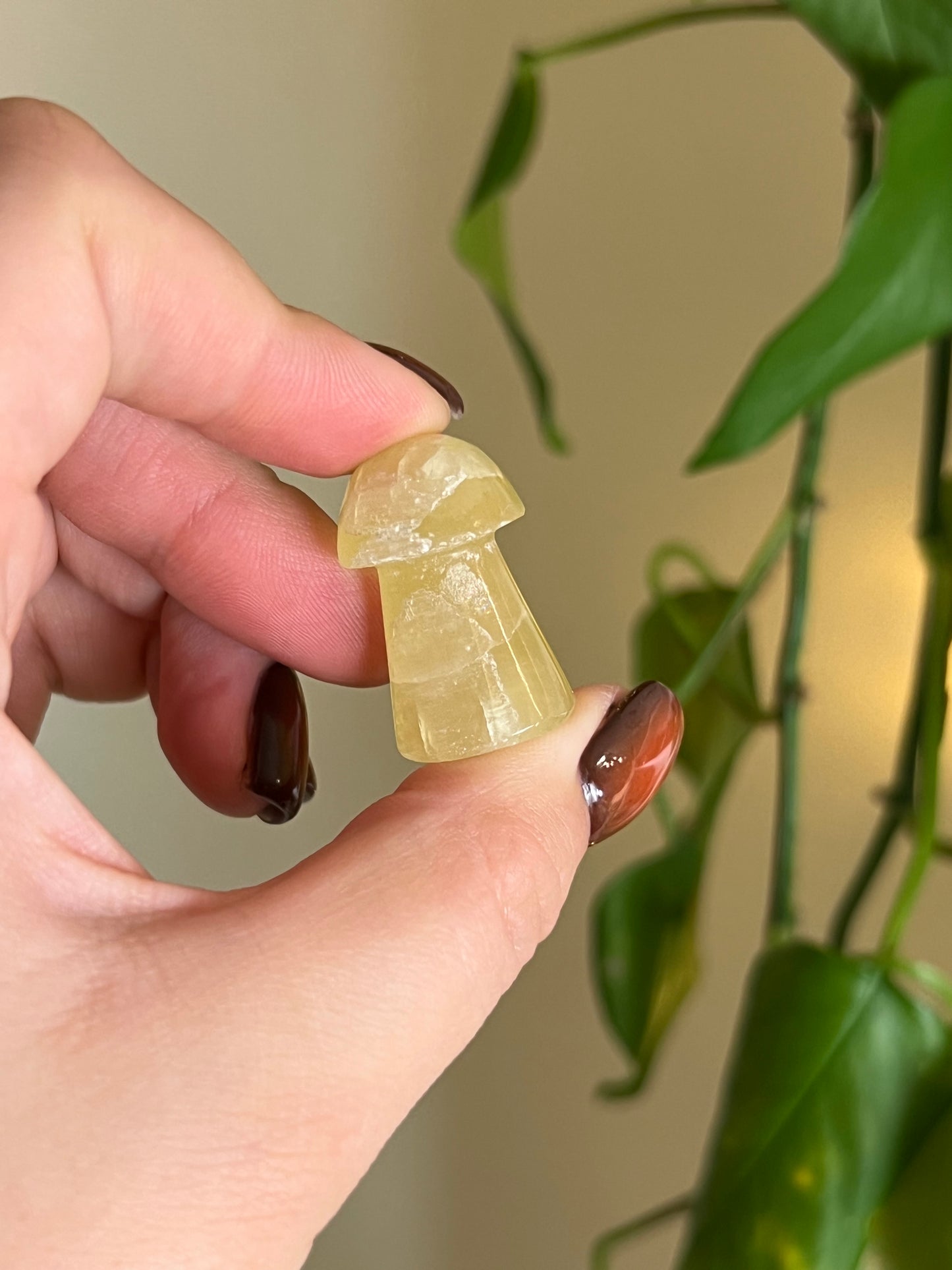 Lemon Calcite Small Mushroom