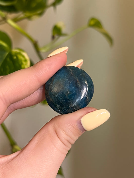 Flashy Blue Apatite Button