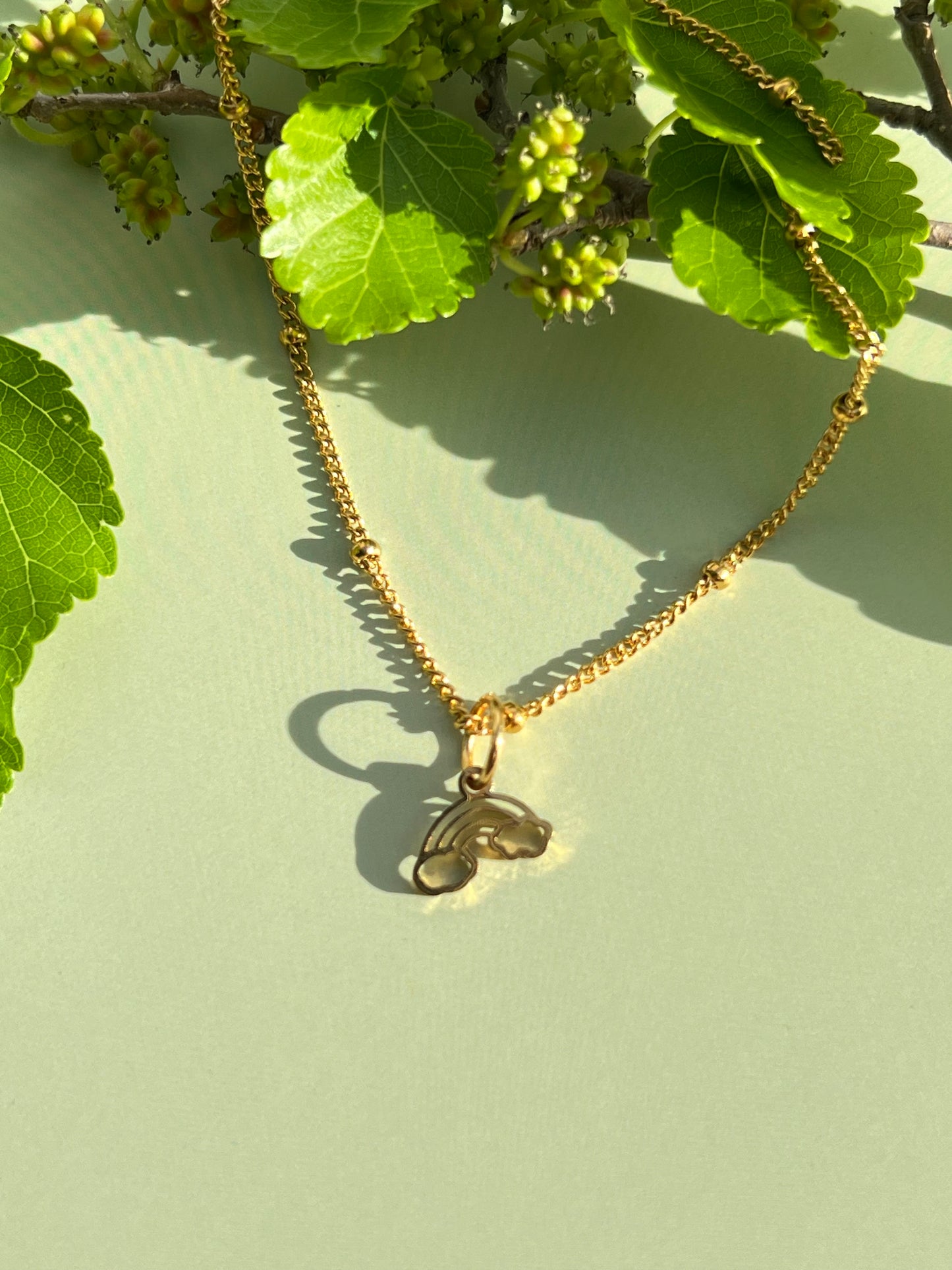Dainty Gold Rainbow Necklace