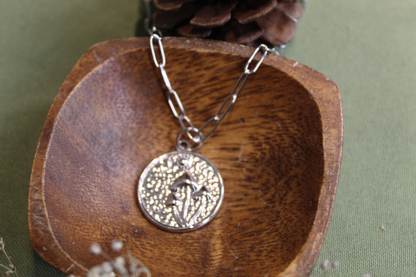 Mushroom Coin Necklace