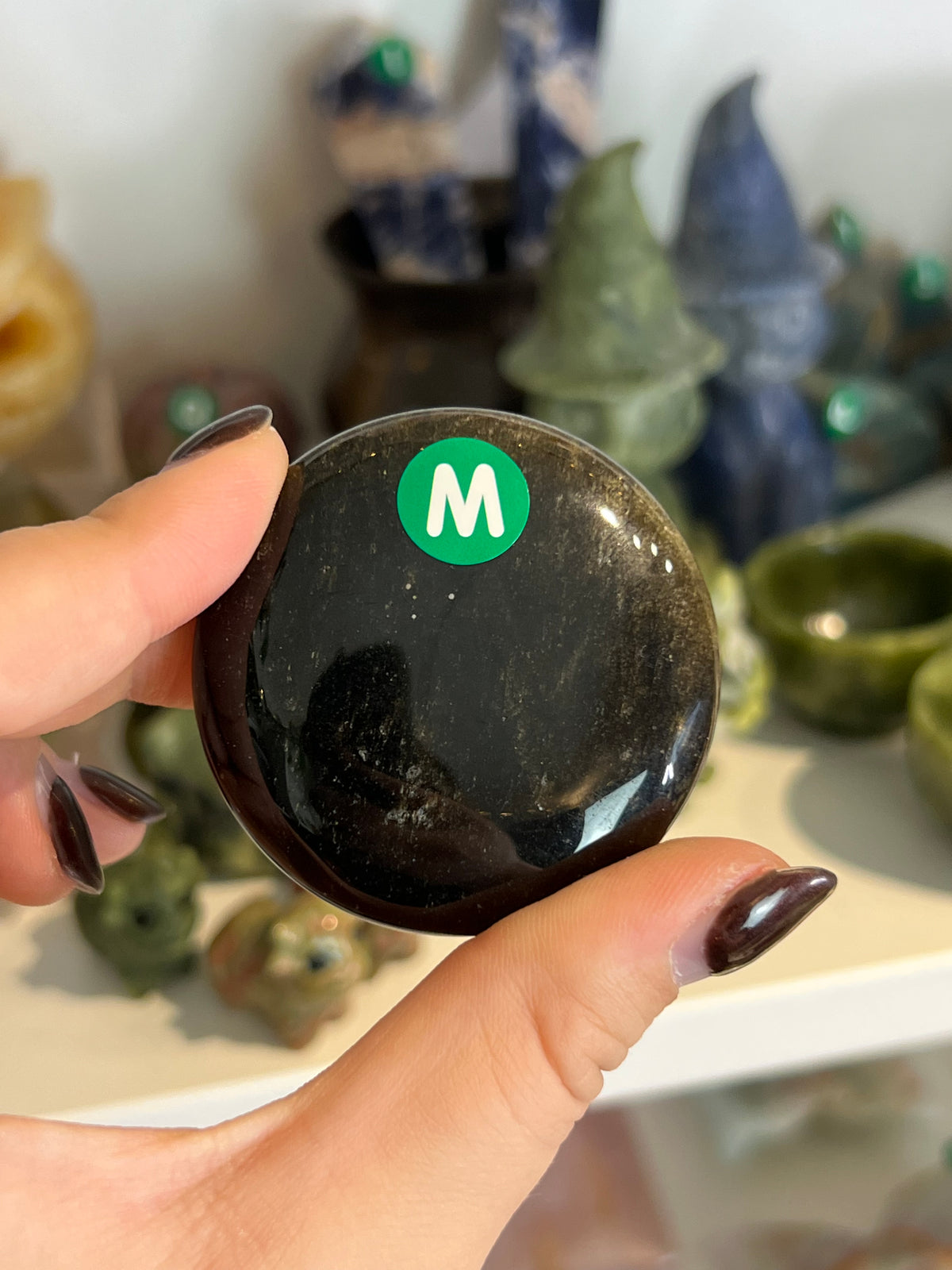 Gold Sheen Obsidian Flat Stone - M