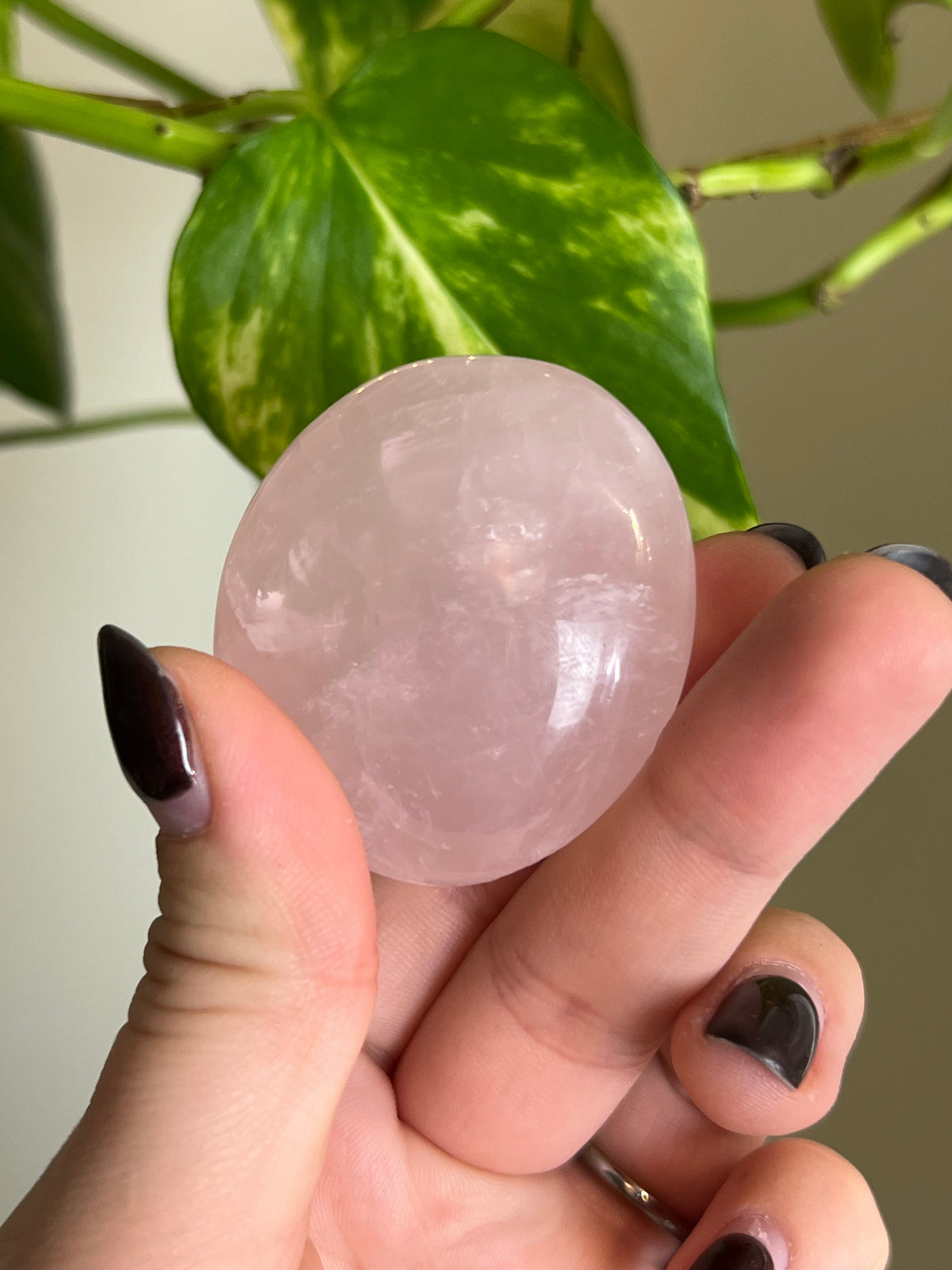 Rose Quartz Palm Stone - 1