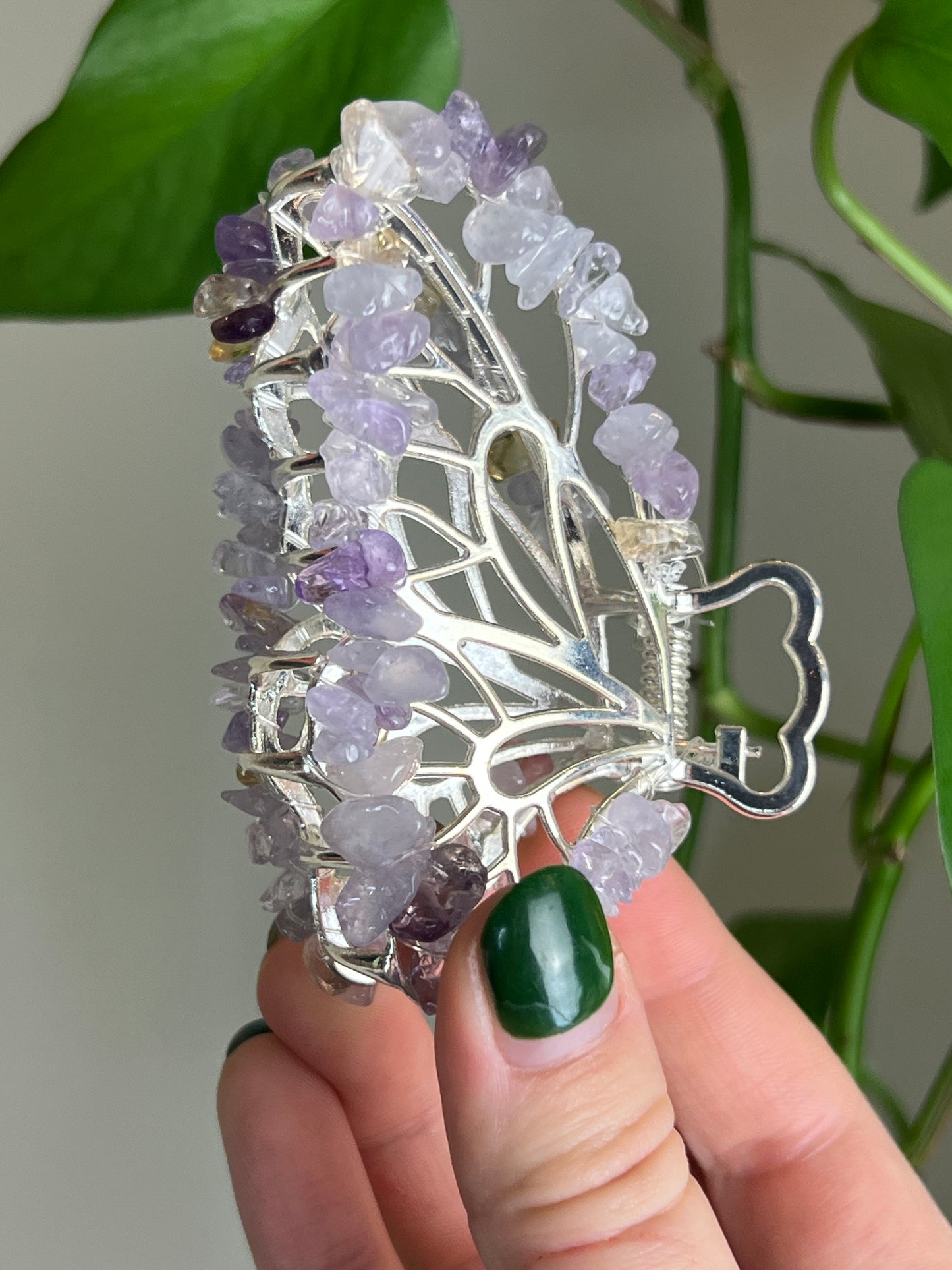 Ametrine Fairy Claw Clip - Silver