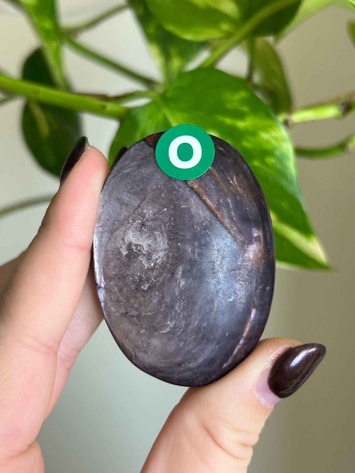 Flashy High Quality Lepidolite Large Palm Stone - O