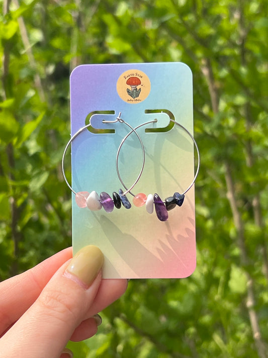 Genderfluid Pride Flag Hoop Earrings