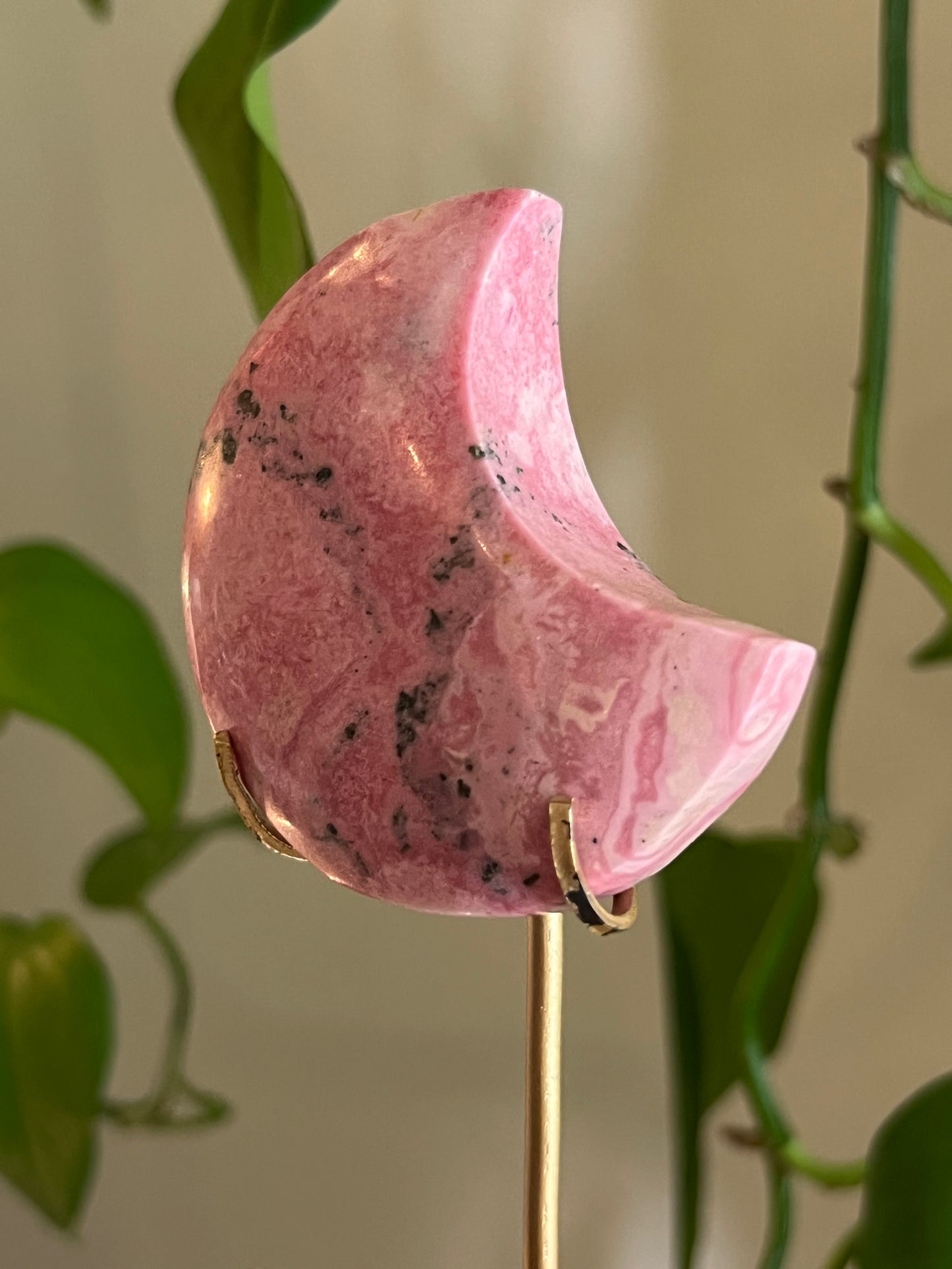 Peruvian Rhodonite Moon Stand - N