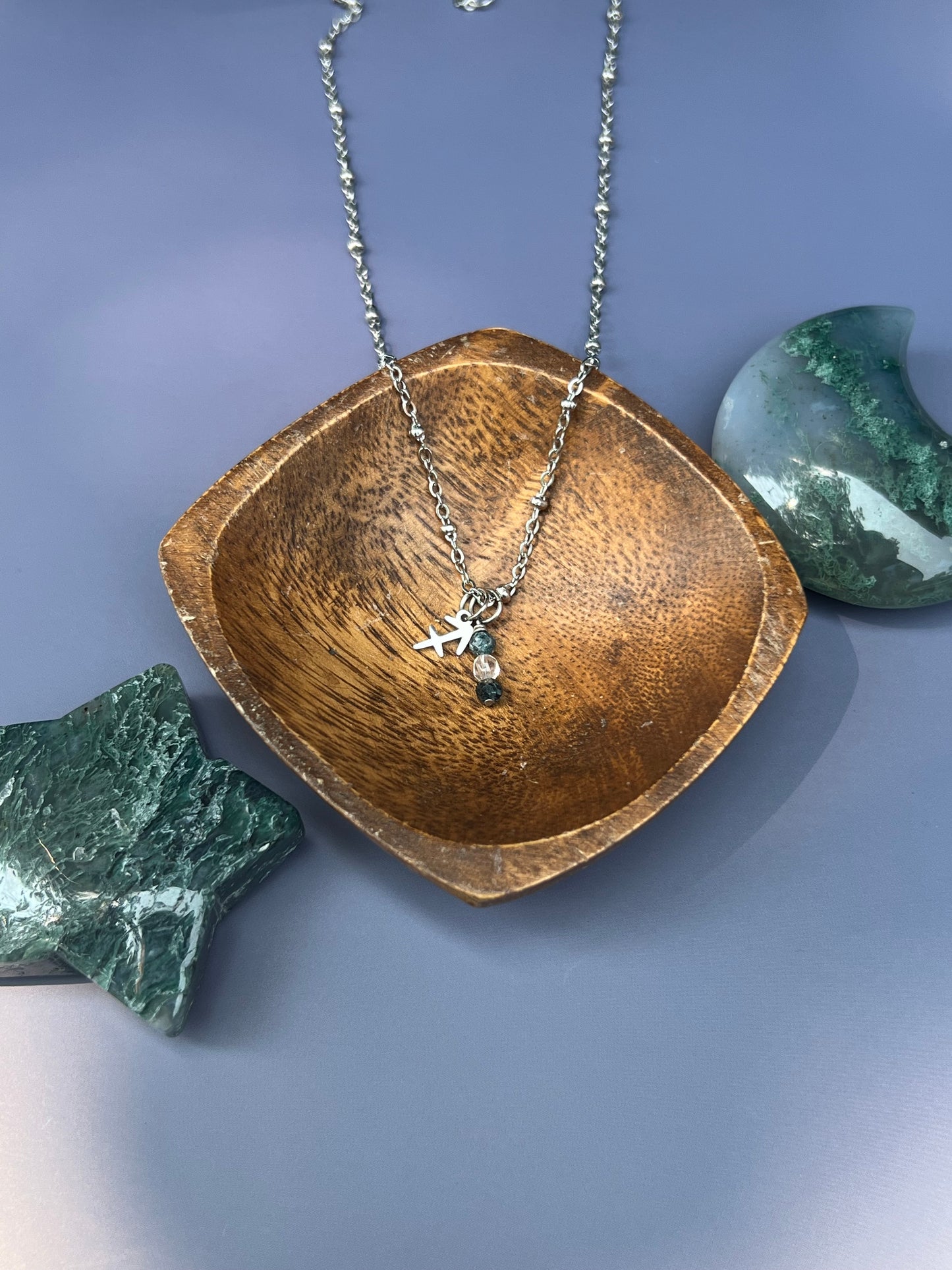 Sagittarius - Zodiac Sign Gemstone Silver Necklace
