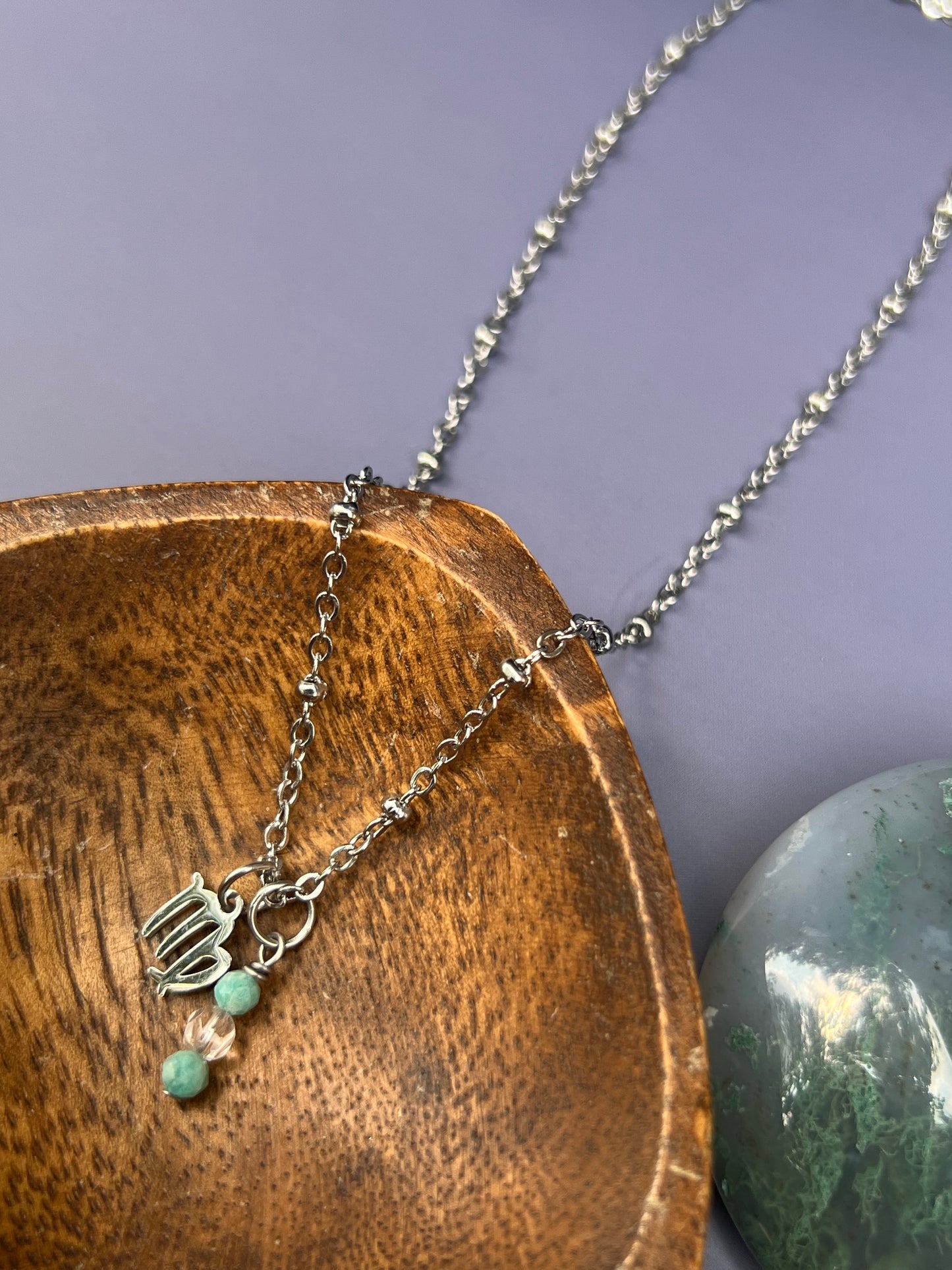 Virgo - Zodiac Sign Gemstone Silver Necklace