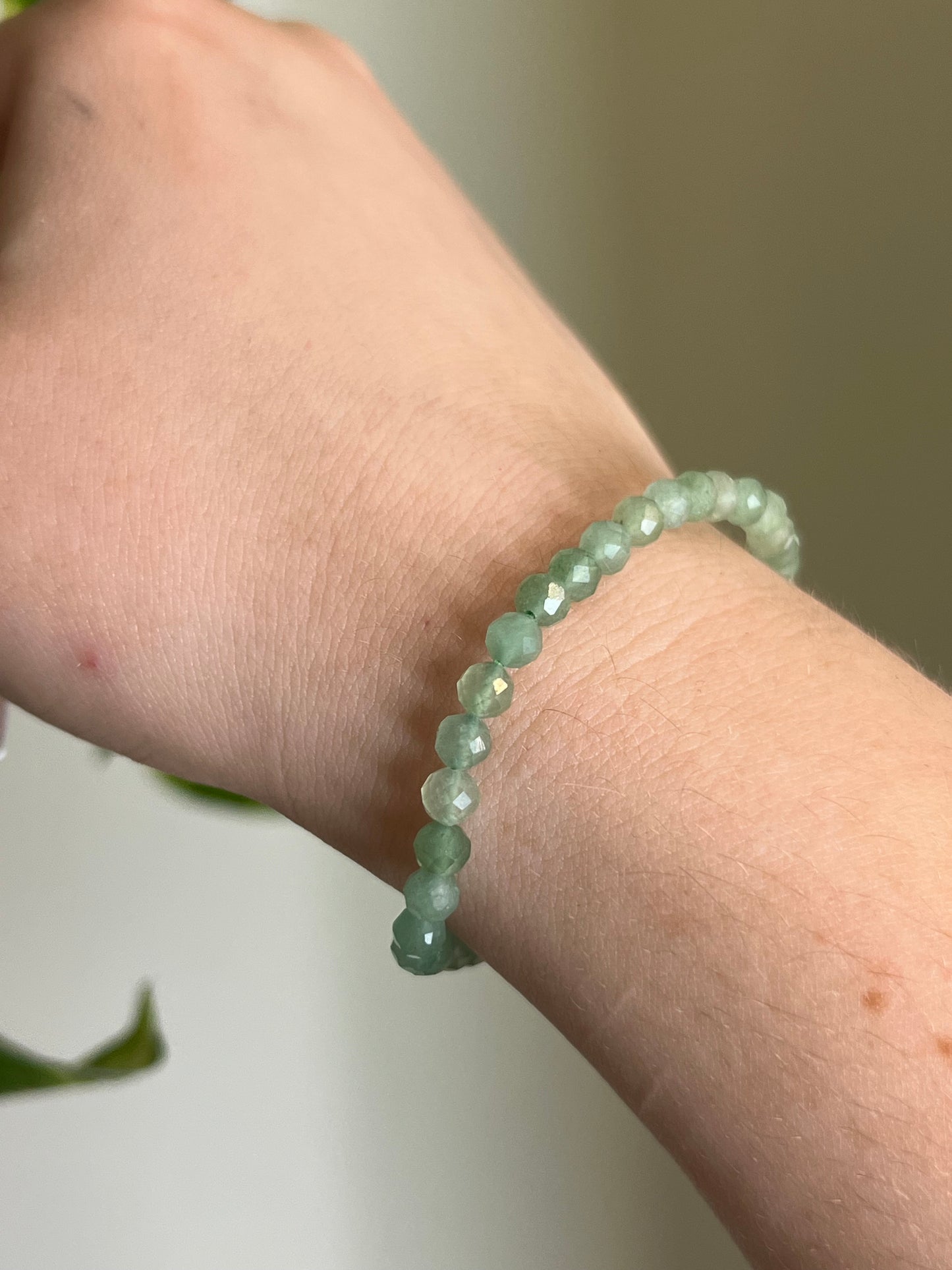 4mm Green Aventurine Faceted Bracelet