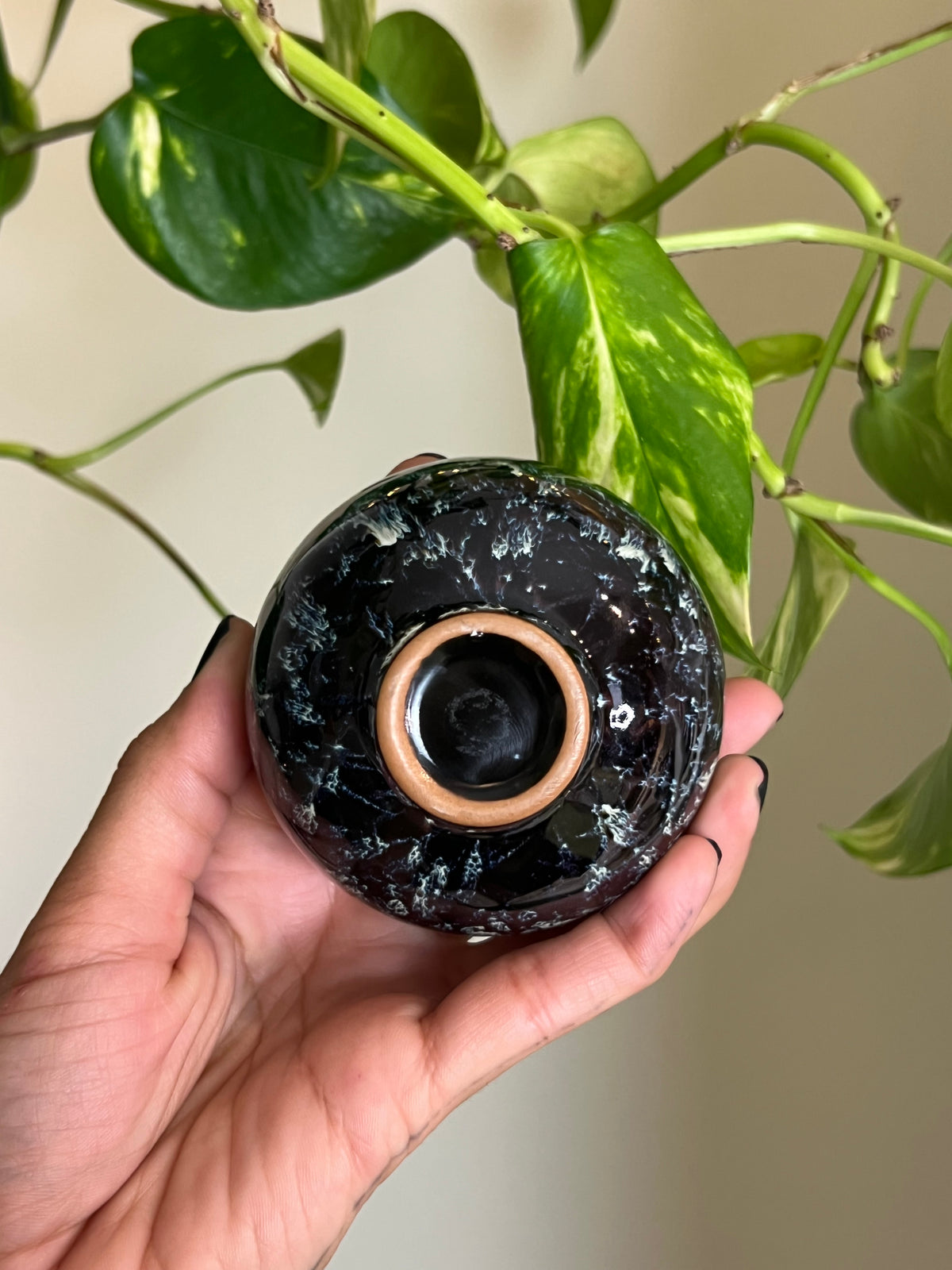 Vintage Ceramic Blue + Brown Dish