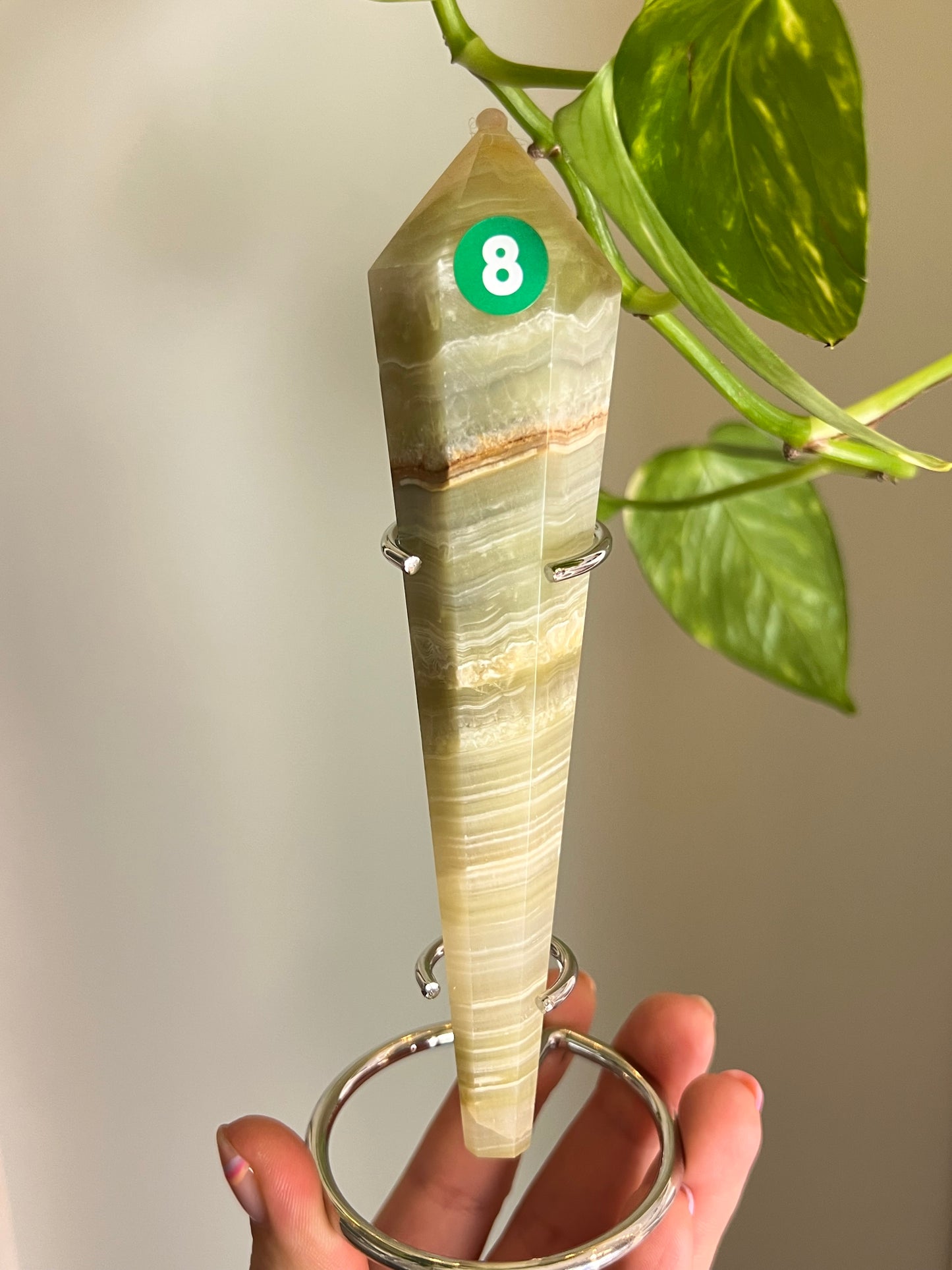 Green Banded Onyx Wand - 8