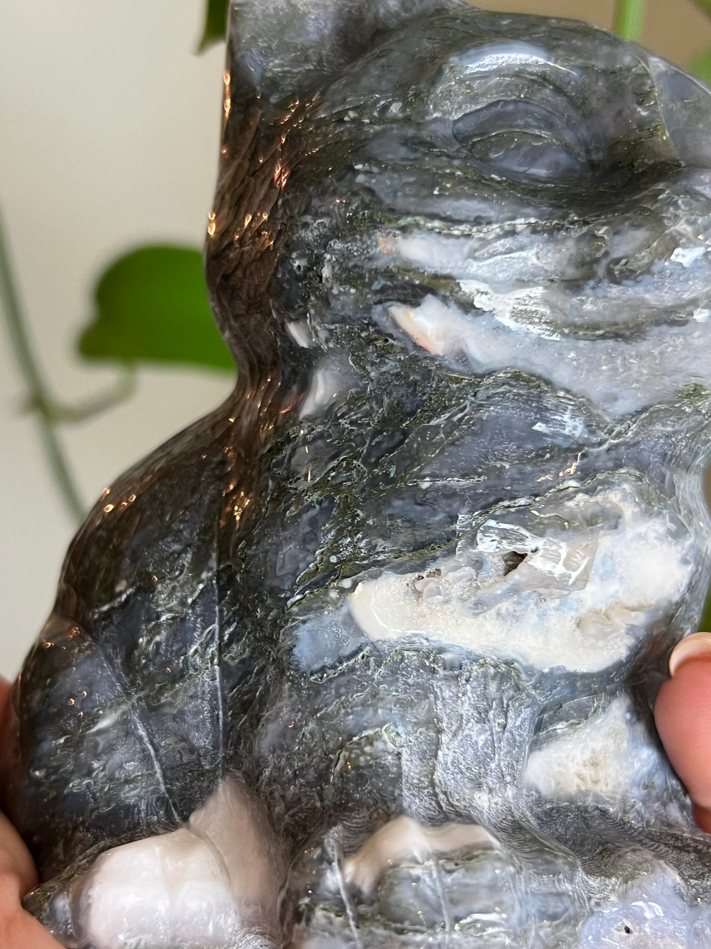 Moss Agate Large Cat