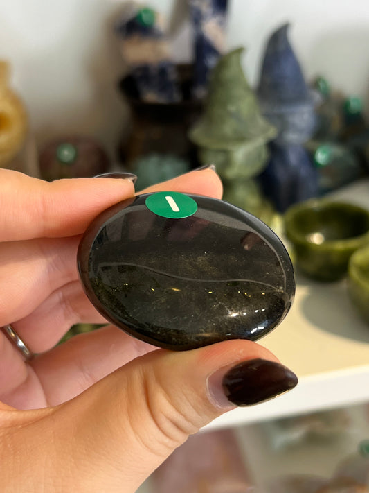 Gold Sheen Obsidian Flat Stone - i