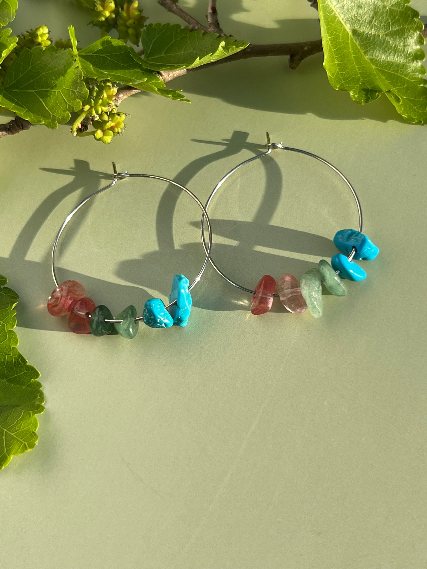 Polysexual Pride Flag Hoop Earrings