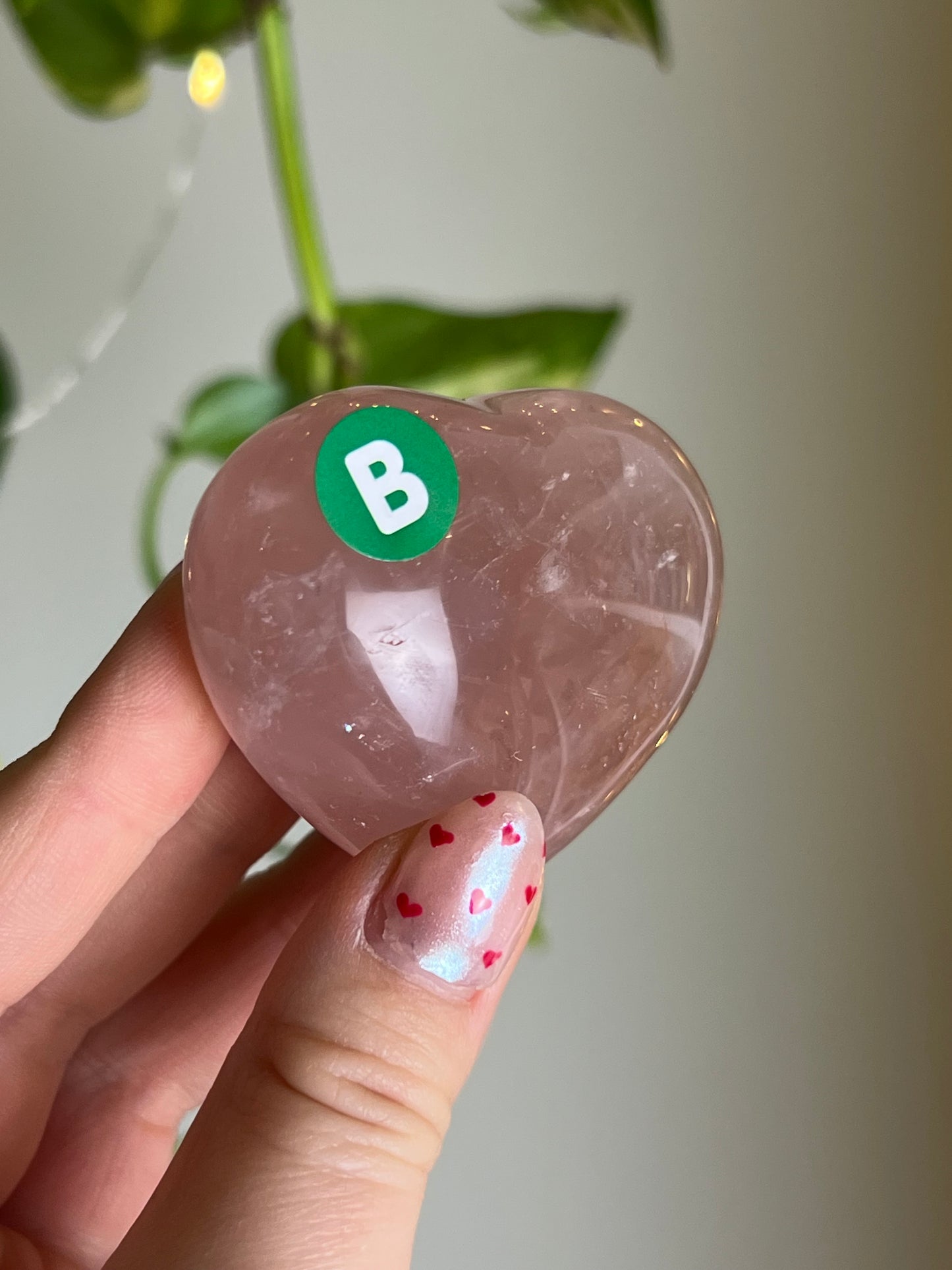 Rose Quartz Heart - B