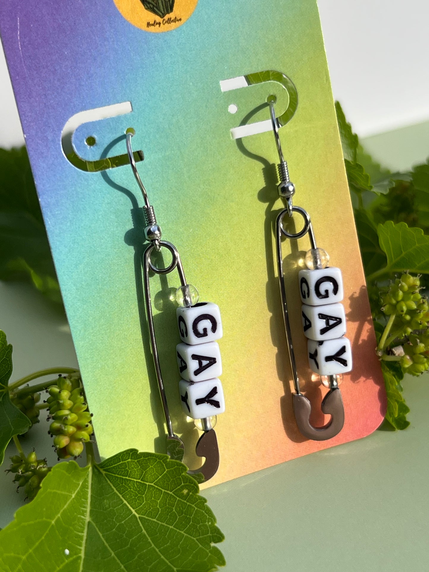 Gay Clear Quartz Pin Earrings