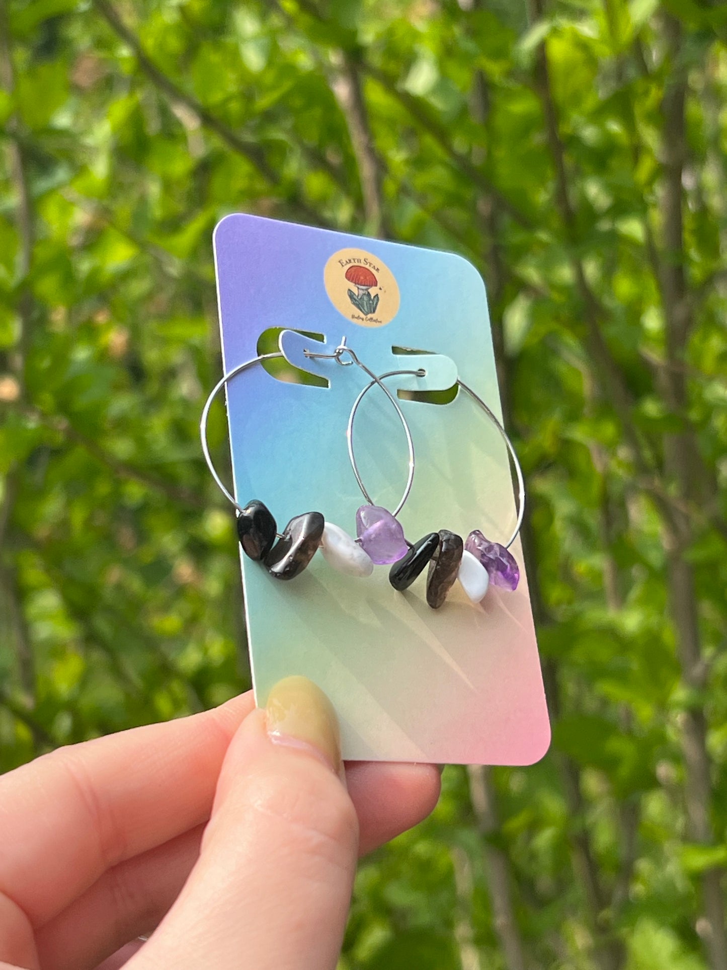 Asexual Pride Flag Hoop Earrings