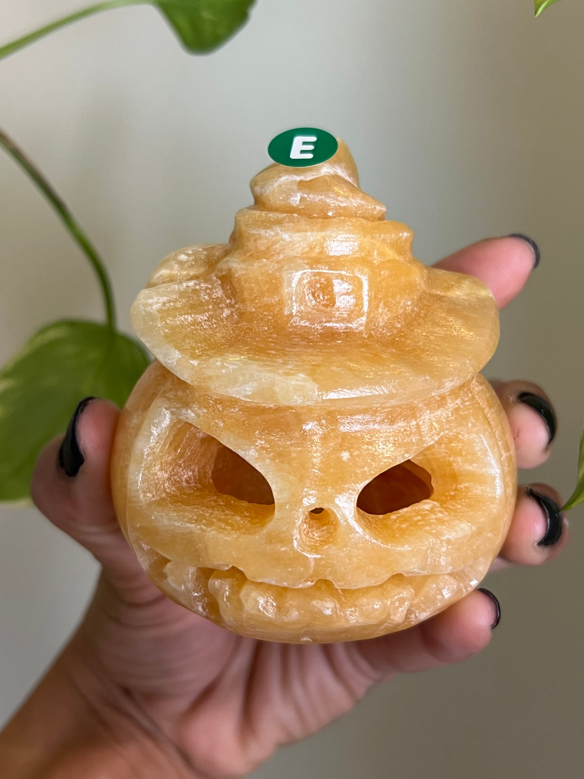 Orange Calcite Large Jack-O-Lantern - E